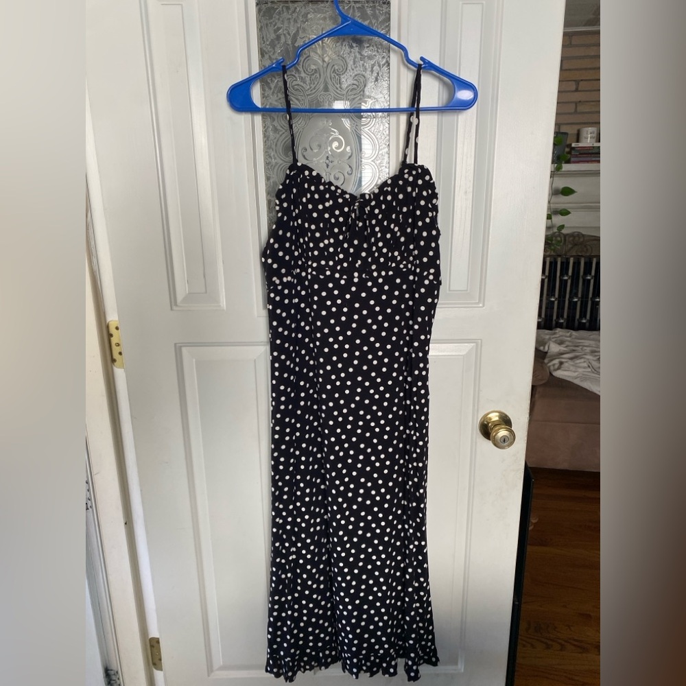 American Eagle Outfitters Black and White Polka Dot Maxi Dress